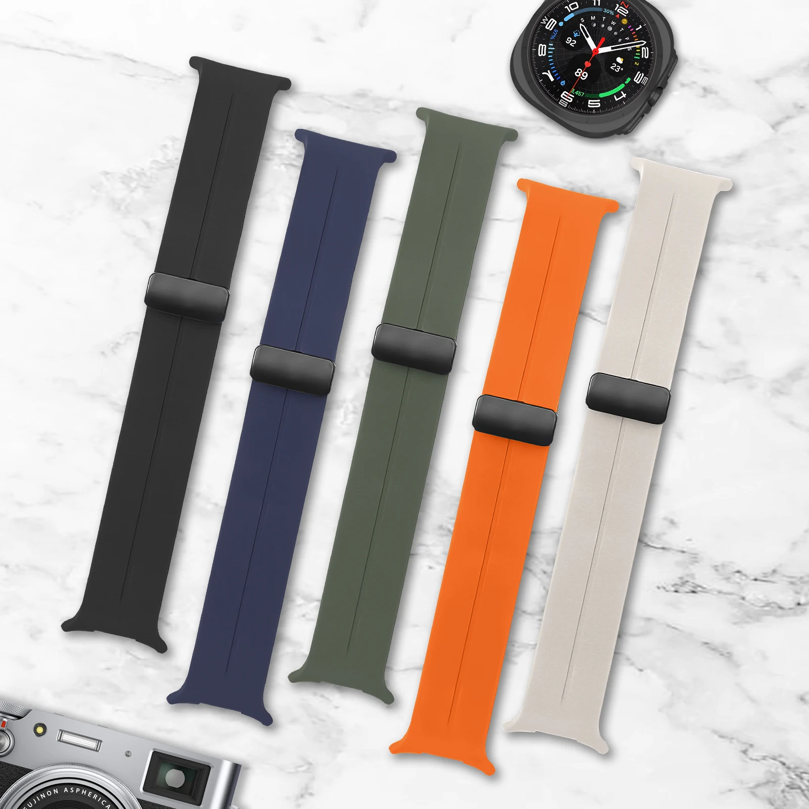 Magnetic For Samsung Galaxy watch 7 ultra Strap 47mm Accessories No gaps Silicone Bracelet correa galaxy watch ultra band 47 mm