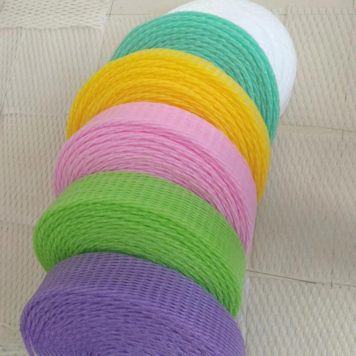 White Purple Braided Foam Net Cover Grape Watermelon Anti Squeezing Mesh Sleeve Color Melon Fruit Anti Mold Protective Net Bag