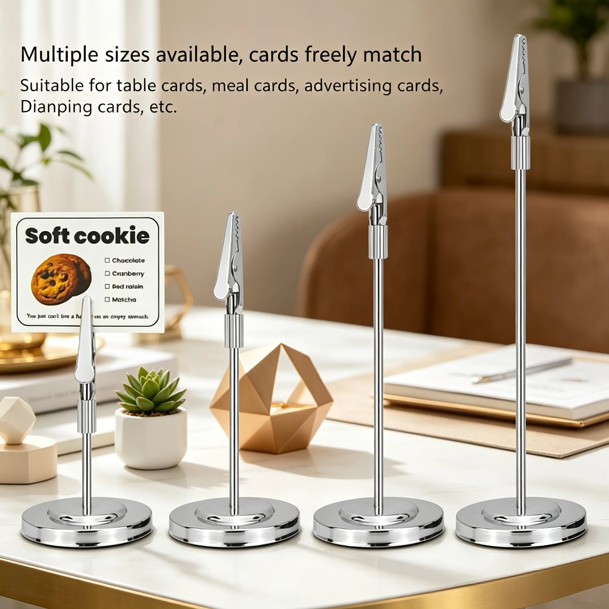 6 Pieces Stainless Steel Wedding Name Card Photo Picture Holder Clip Sign Holders Stand Table Number Place Card Holder