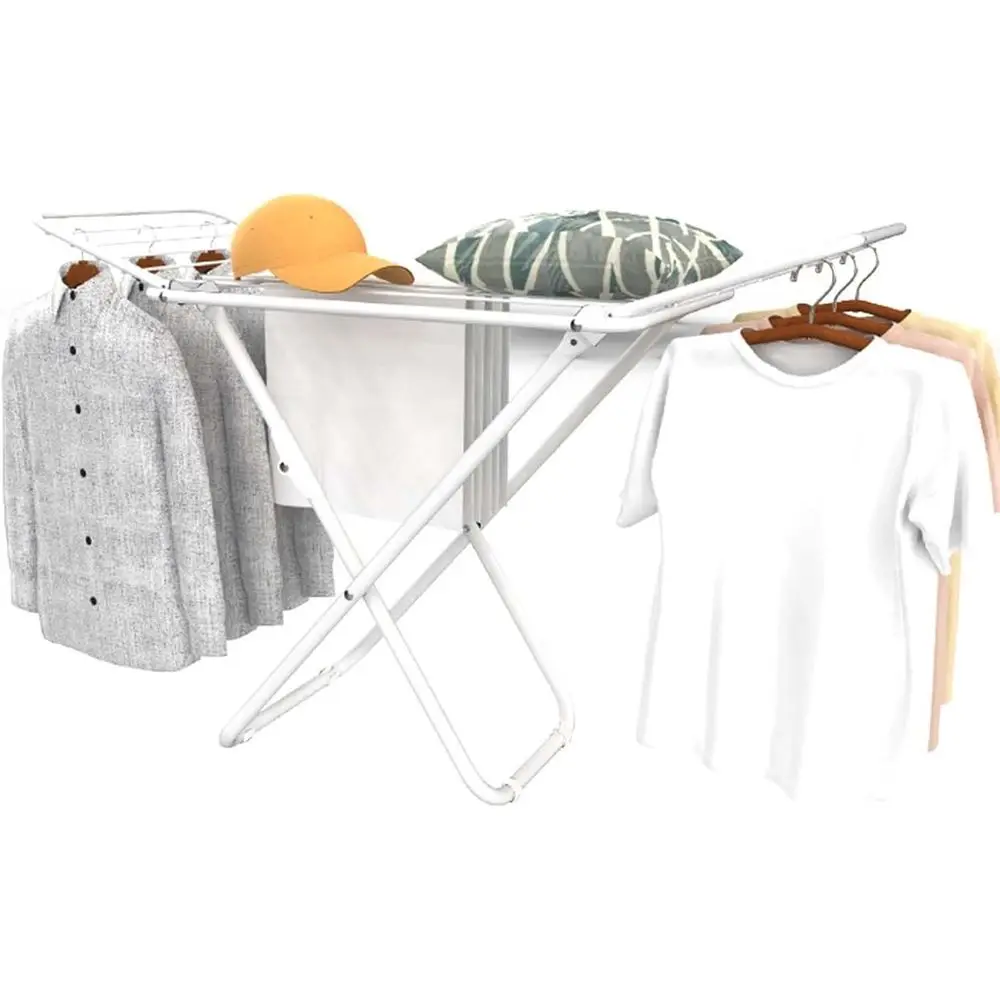 

Space-Efficient Metal Clothes Drying Rack, Folding Airer for Indoor/Outdoor, 2 Wing Design, Suitable for Bedding and Clothing