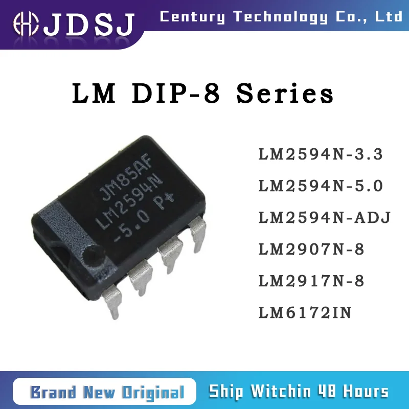 

10PCS LM2594N-3.3 LM2594N-5.0 LM2594N-ADJ LM2907N-8 LM2917N-8 LM6172IN DIP8 Brand New Original Chip IC