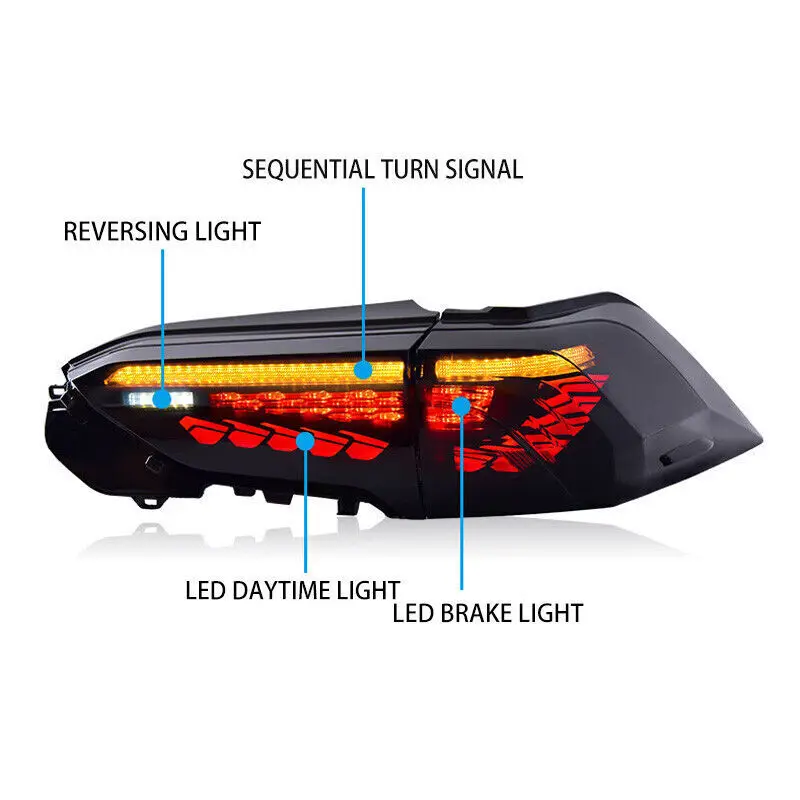 Montagem de Luz Traseira LED para Toyota Rav4 2019-2022 Sequencial Turn Signal Luz De Freio Luz Reversa