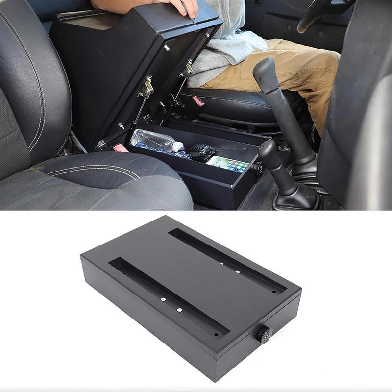 

Car Center Console Armrest Box Height Base Safe LockBox Storage Organizer Tray For Land Rover Defender 90 110 130 2004-2018