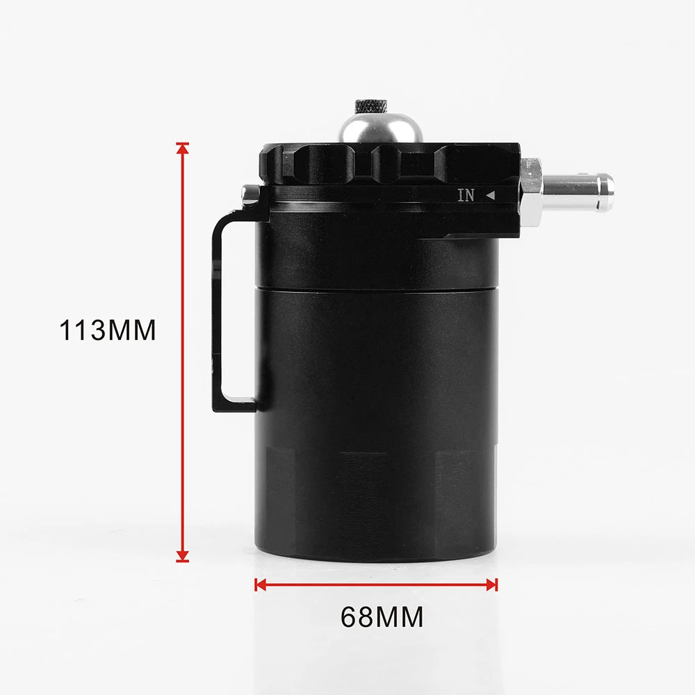 Universal Engine Oil Breathable Pot Modified Gas Separator Car Baffled Oil Catch Can Aluminum Fittings Oil Dipstick Hole Kettle