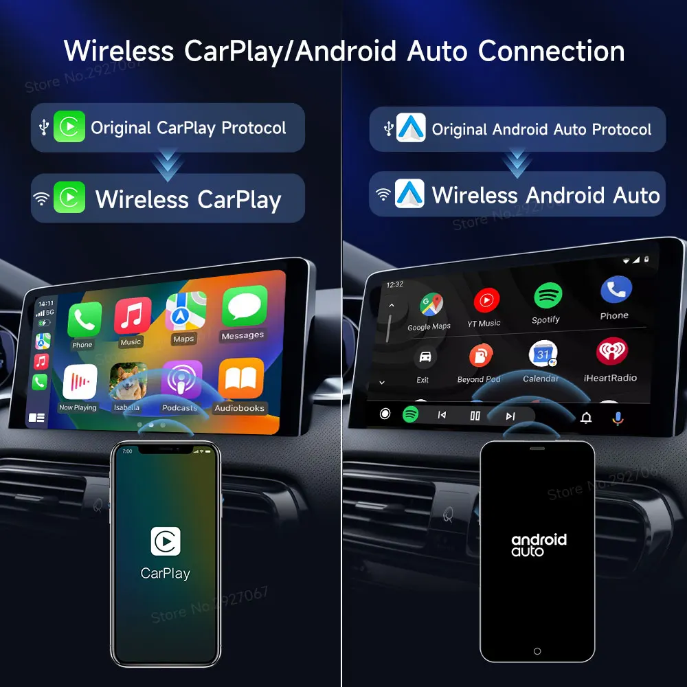 CarlinKit 5 C2Air Wired to Wireless CarPlay Android Auto Adapter for OEM Car Dual Mode Plug and Play WiFi Automatic Connect OTA