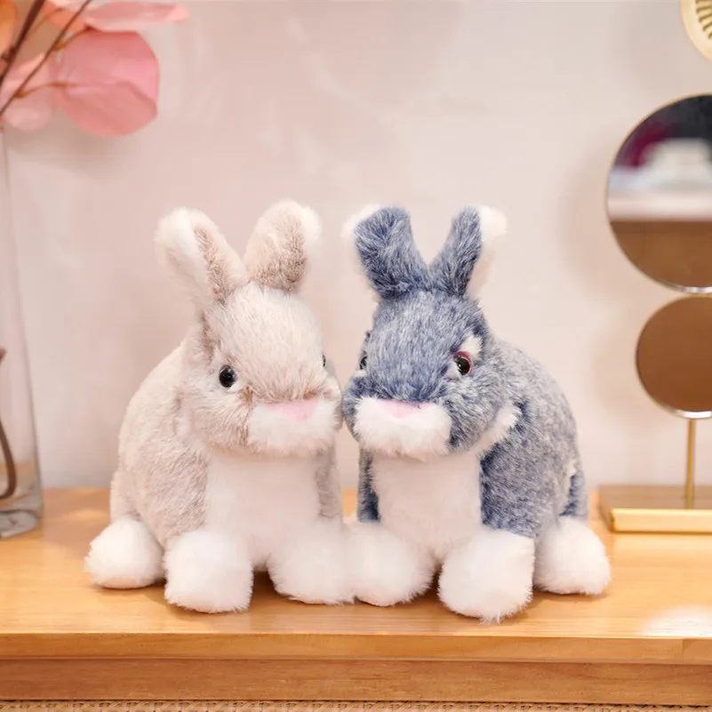 Nice Lovely Simulation Rabbit Plush Toys Stuffed Soft Hairy Hare Dolls Cute Toy Pillow For Kids Boys Girls Birthday Xmas Gifts