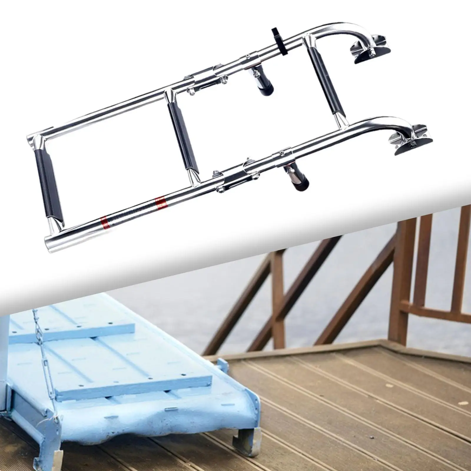 Boat Ladder under Platform Slide Mount Boat Boarding Ladder Marine Ladder Heavy Duty Telescoping Silver,Sport Diver Ladder