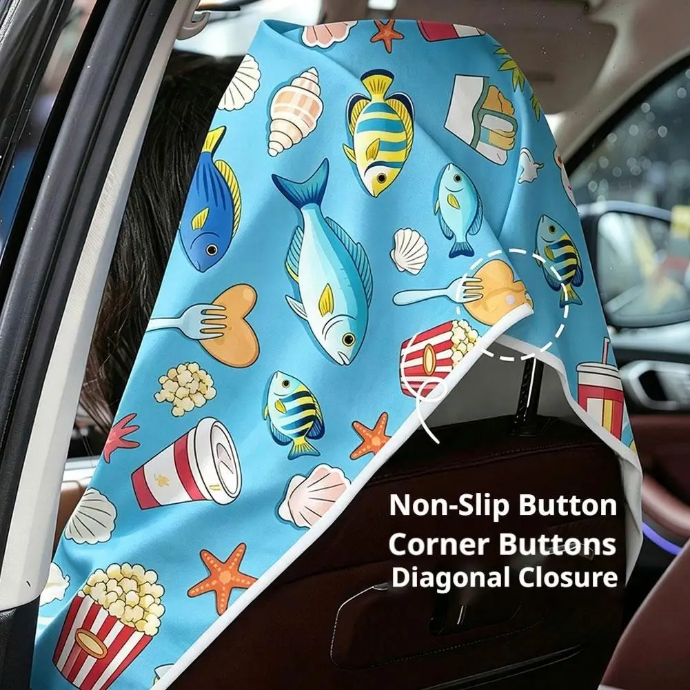 2‑in‑1 Beach Towel Car Seat Cover Quick Dry Sand Proof Water Absorbent Vehicle Seat Protector Cushion for Swimming Beach Camping view 5