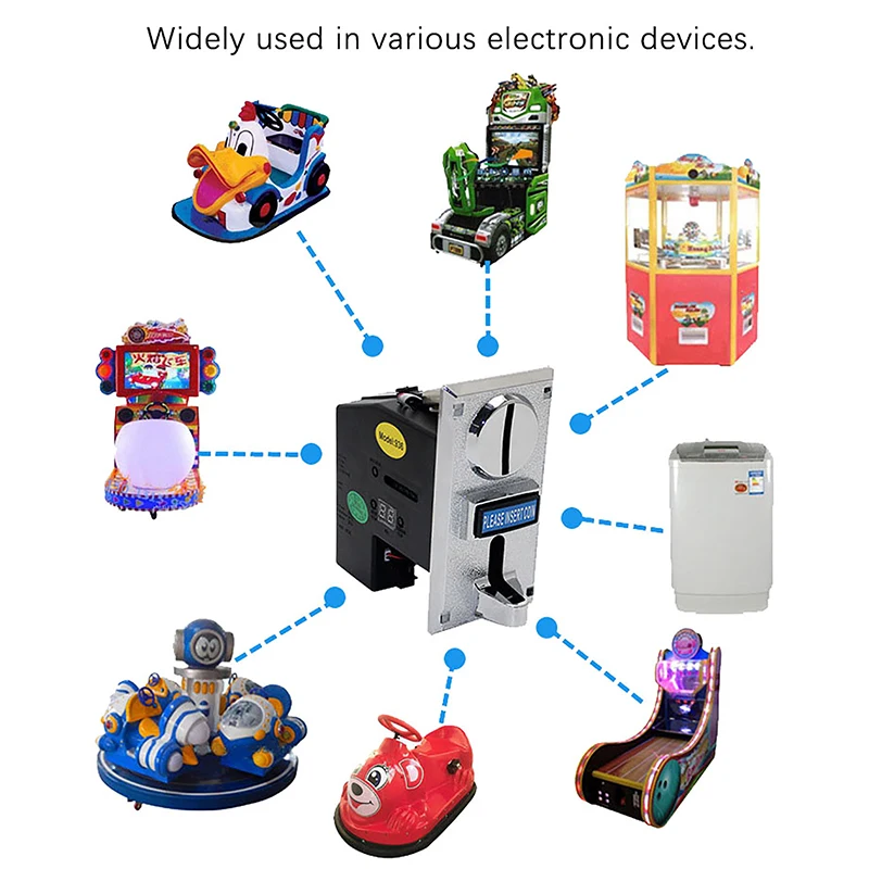 1Pc 616 Multi Coin Slot Acceptor Electronic Roll Down Coin Acceptor Selector Mechanism Arcade Game Ticket Vending Machine