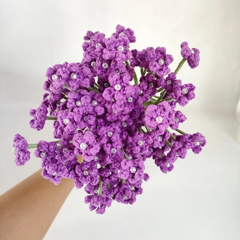 New Hand Woven Yarn Bouquet, Starry Sky Flower Finished Product, Simulated Flower, Wedding Accessories, Home Decoration