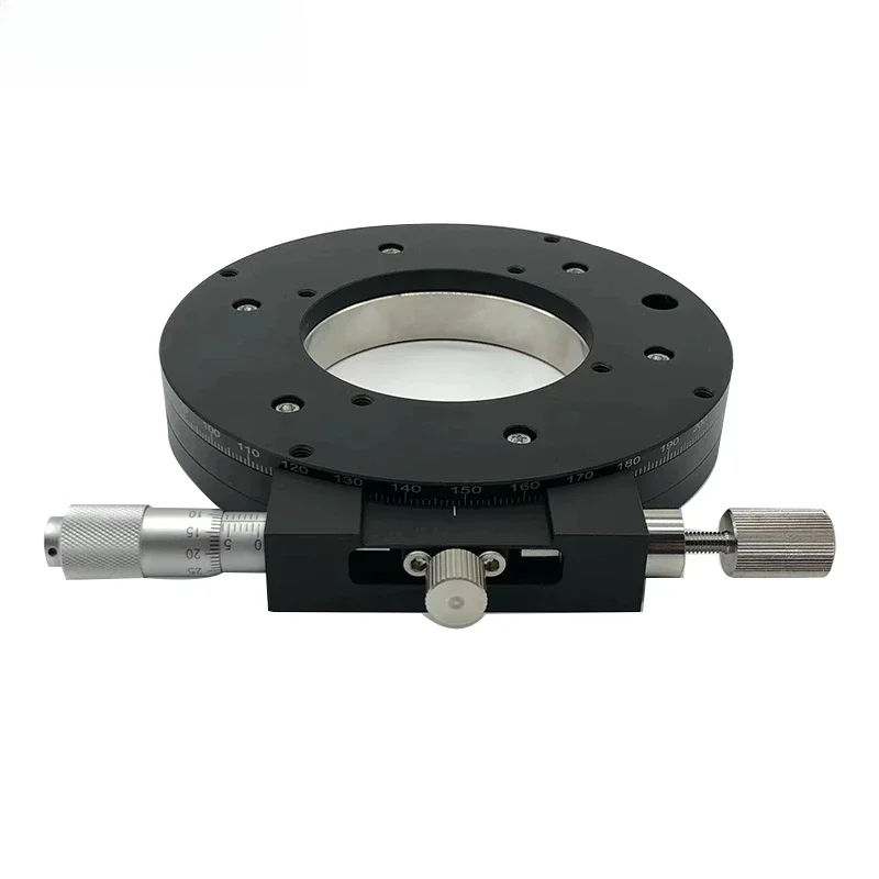 R-axis hollow rotating slide 360 ° angle manual precision fine-tuning optical displacement platform PT-SR80