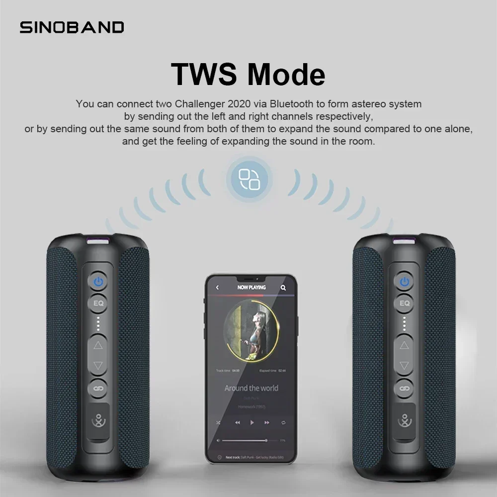 Altavoz Bluetooth portátil impermeable para exteriores, caja de sonido inalámbrica de alta potencia de 50W, RGB, luces de colores deslumbrantes duales, Subwoofer, tarjeta TF