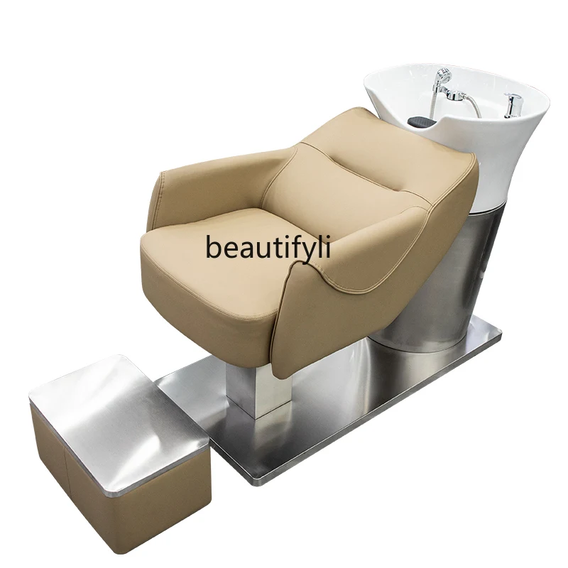 Hair Salon Shampoo Chair Ceramic Deep Basin Fashion Simple Hair Salon Hair Saloon Dedicated Flushing Bed