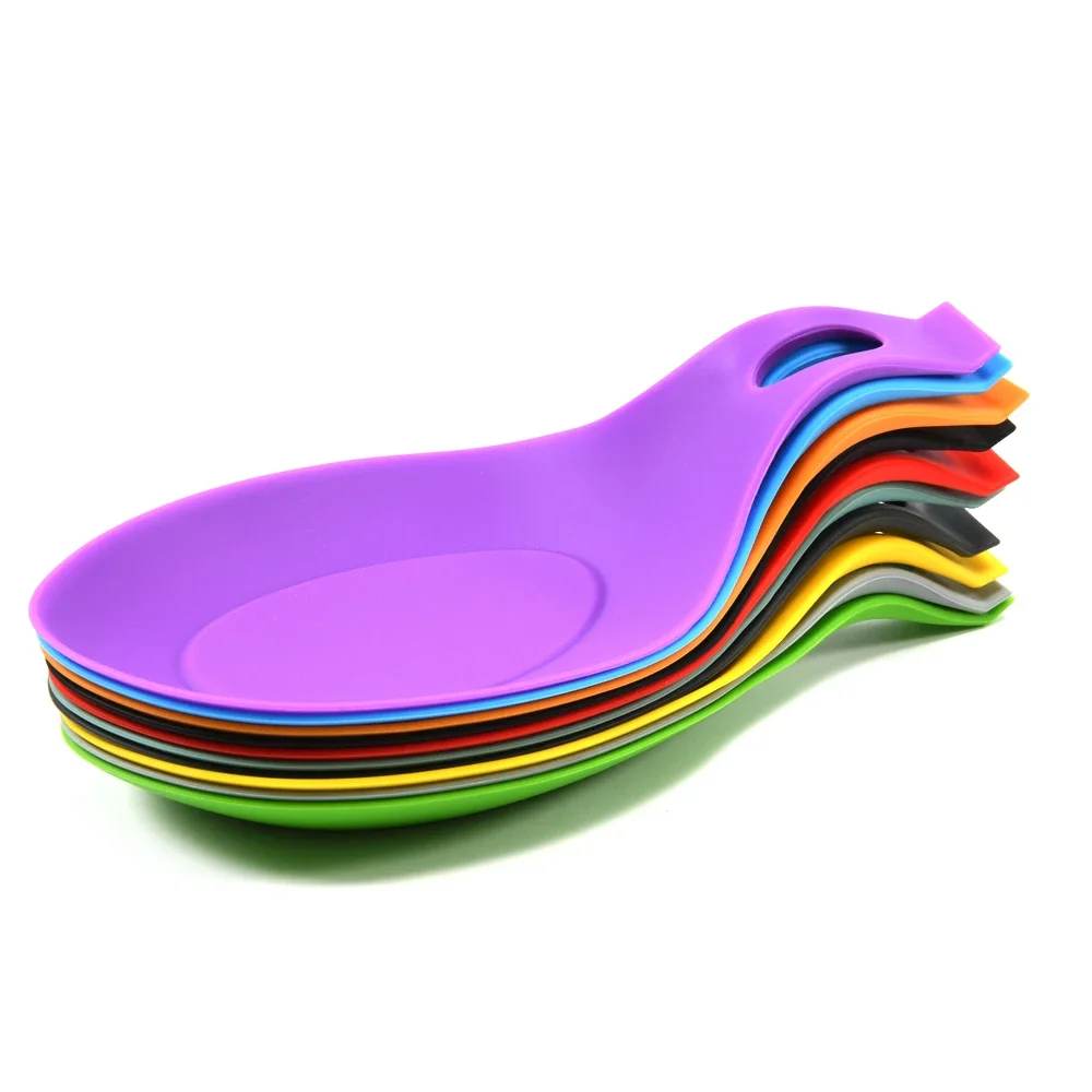 Silicone Insulation Spoon Rest Heat Resistant Placemat Drink Glass Coaster Tray Spoon Pad Eat Mat Pot Holder Kitchen Accessories