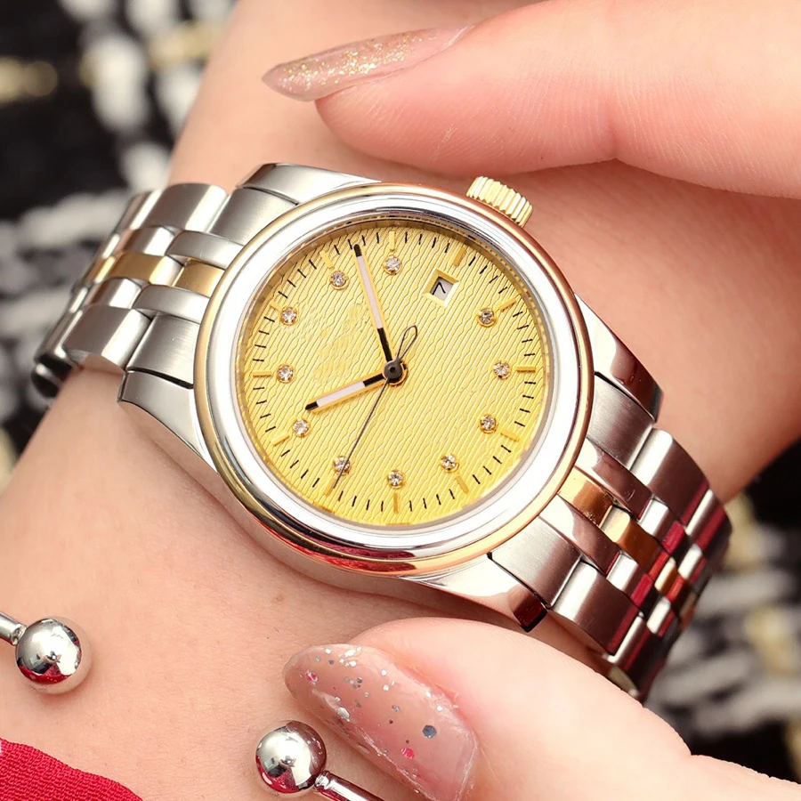 

Роскошные женские автоматические часы, брендовые элегантные дизайнерские наручные часы с кожаным ремешком, водонепроницаемые женские автоматические часы с датой 2025