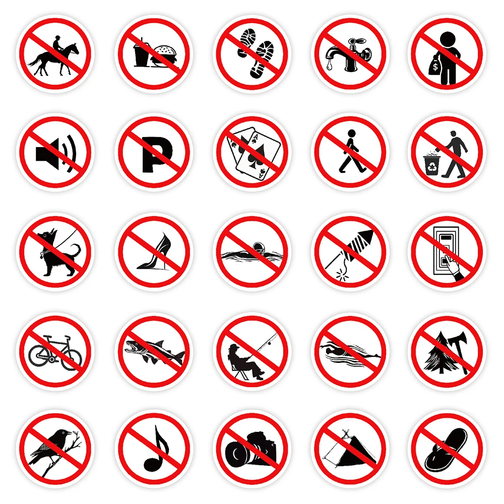 

10/30/50pcs Funny Warning Sign Cartoon Stickers Waterproof DIY Scrapbooking Phone Laptop PVC Creative Graffiti Sticker Wholesale