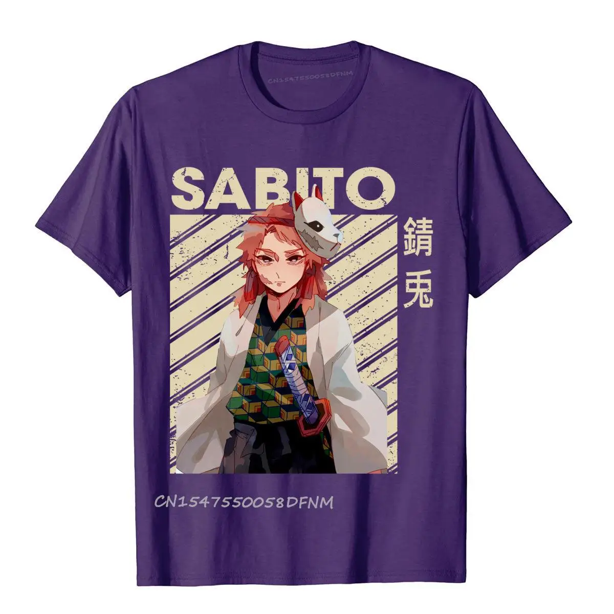 Classic Art Sabito Demon Anime T Shirts Tops Shirt Funky Premium Cotton Holiday Normcore Boy Camisas Hombre