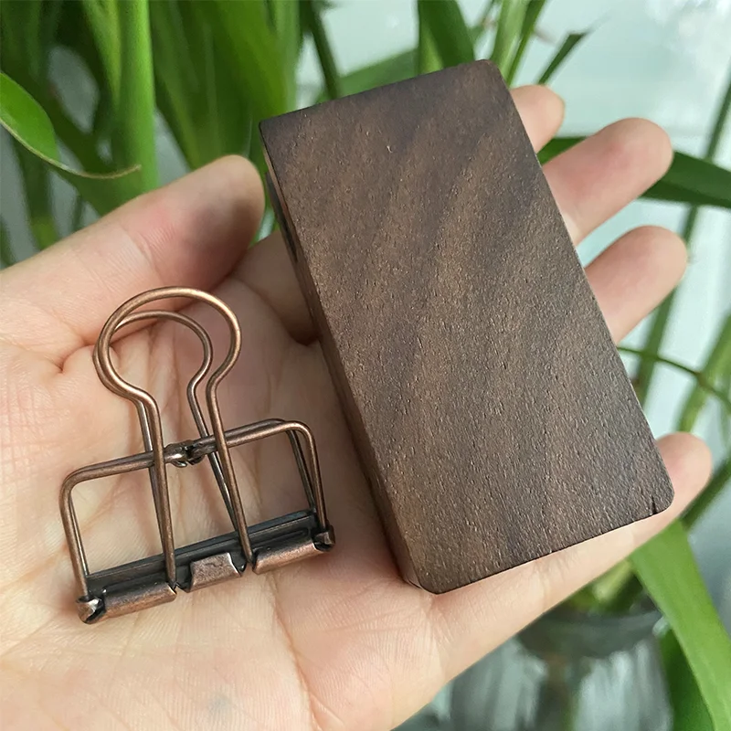 8 Grids 0.5ML Portable Travel Wooden Black Walnut Paint Box, Handmade Schmincke Watercolor Mini Paint Palette Tray With Clips