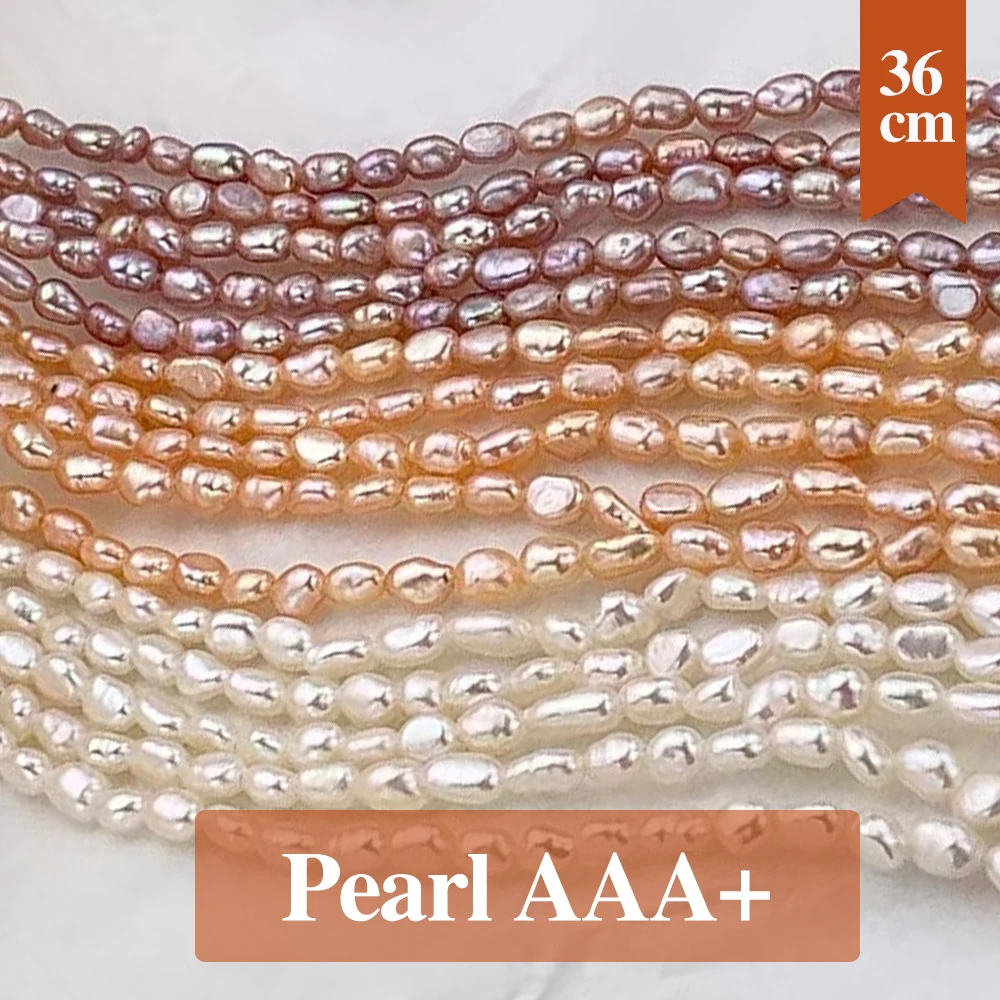 3.5-4.5mm Natural Freshwater Pearl Beads AA Two Sided Shining Pearl Loose Spacer Beaded for Making DIY Jewerly Necklace Bracelet