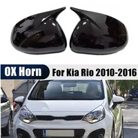 Para Kia Rio 2011-2017 pegatina de coche cubierta de espejo retrovisor lateral tapa de ala de bocina puerta Exterior funda de vista trasera embellecedora con apariencia de fibra de carbono