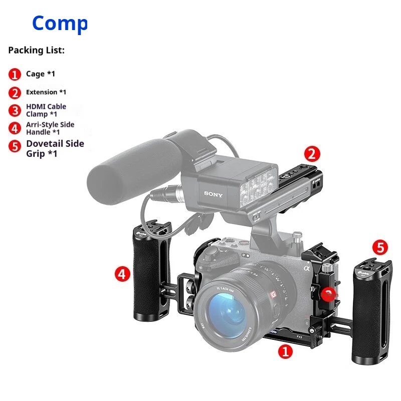 

LEOFOTO Extension Adapter for Sony FX3/FX30 Rabbit Cage Expansion Frame Handle Camera Accessories