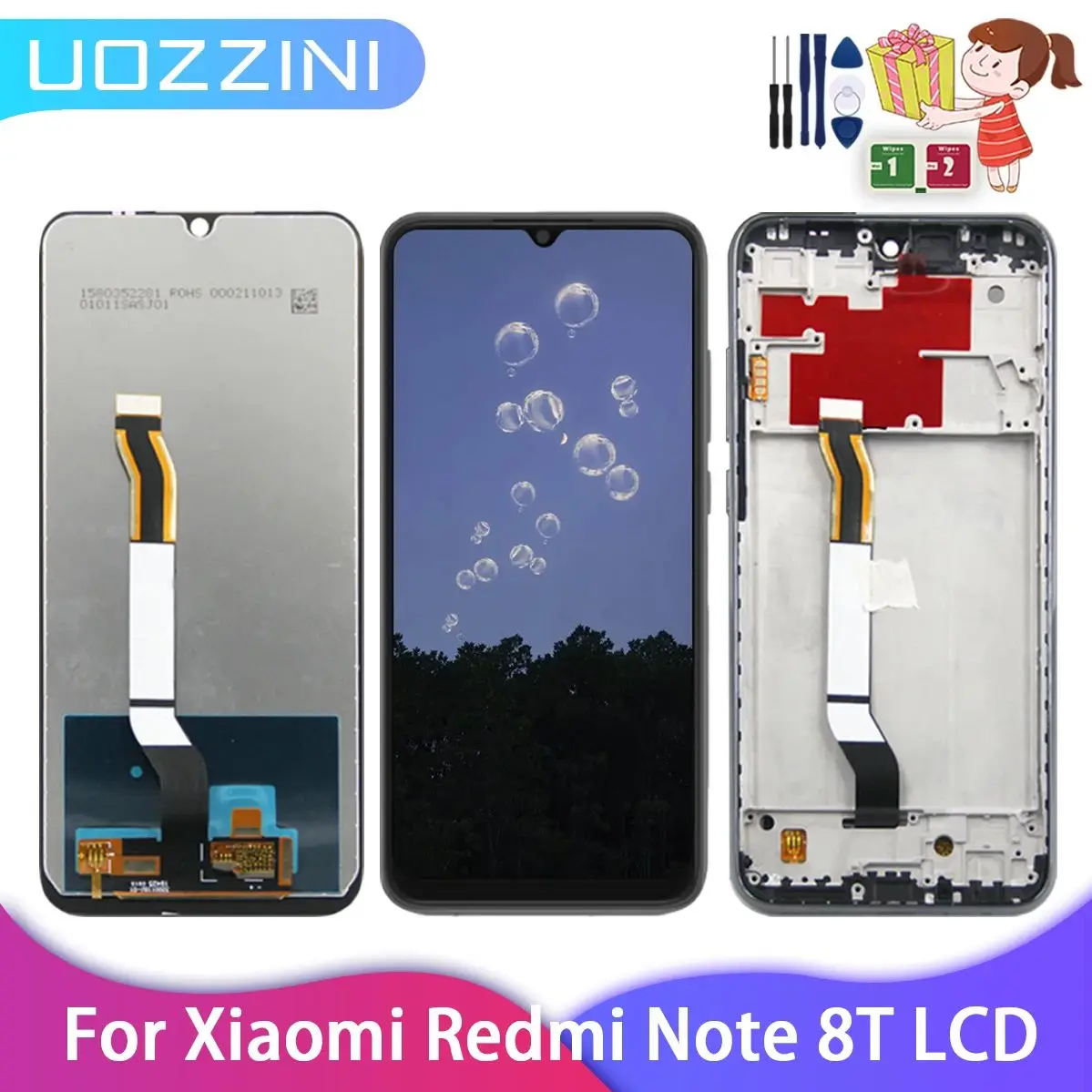 6.3\'\' LCD For Xiaomi Redmi Note 8T Display Touch Screen Digitizer Assembly Display M1908C3XG Replacement Parts 100% Tested