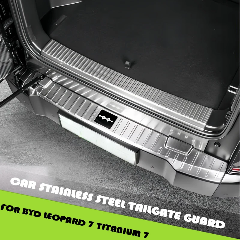 

Car Stainless Steel Tailgate Guard Fit for BYD Leopard 7 Titanium 7 Car Full-Coverage Snowflake Pattern Rear Tailgate Guard