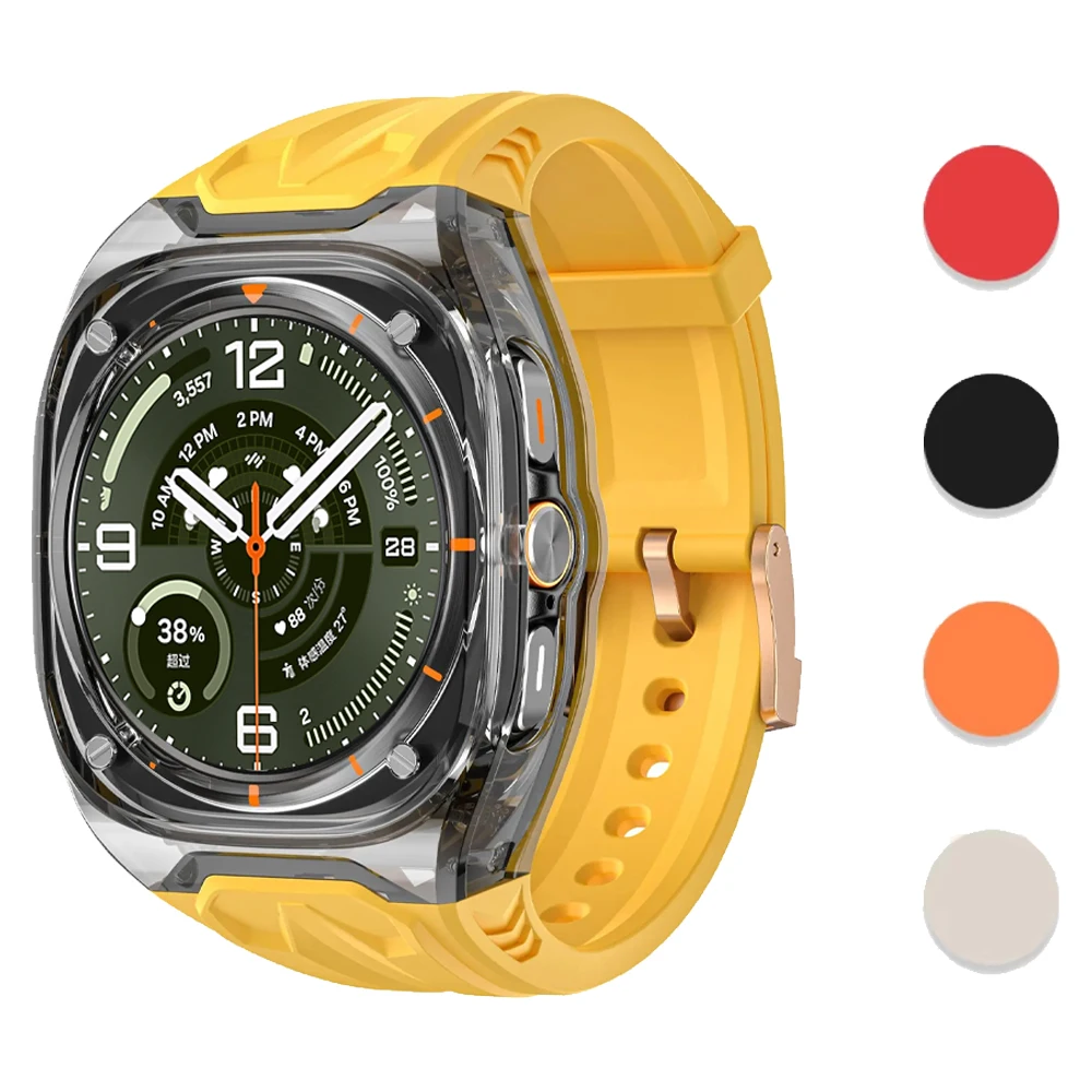 PC Case+Silicone Strap for Samsung Galaxy Watch Ultra 2 1 47mm Integrated Modified Band for Galaxy Watch Ultra 2025 Wristband