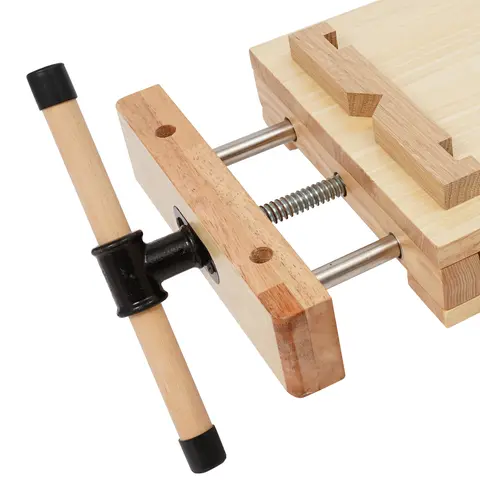 Portable Wooden Workbench Household small woodworking workbench Mobile Vise Wood Workbench with Adjustable C-Type Clips for Fixing And Processing Wood 43*7*28 cm
