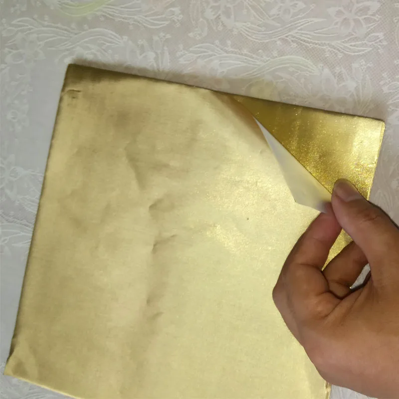 200 sztuk 20 * 20 cm Złota folia aluminiowa Papier ślubny Czekolada Papierowe arkusze papieru do pakowania cukierków