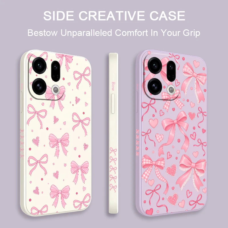 Bow Love Heart Pattern Phone Case For OPPO A16 A15S A17K A57 A54S A53 A52 A38 A31 Anti Scratch Silicon Soft Full Protection Etui