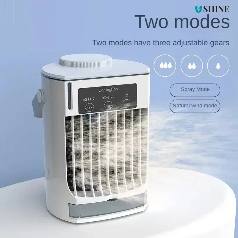 Innovative New Cooling Fan - Cooling Cycle for Efficient Cooling. Humidification for Comfort. Mini Desktop, Ideal for Dormitory,