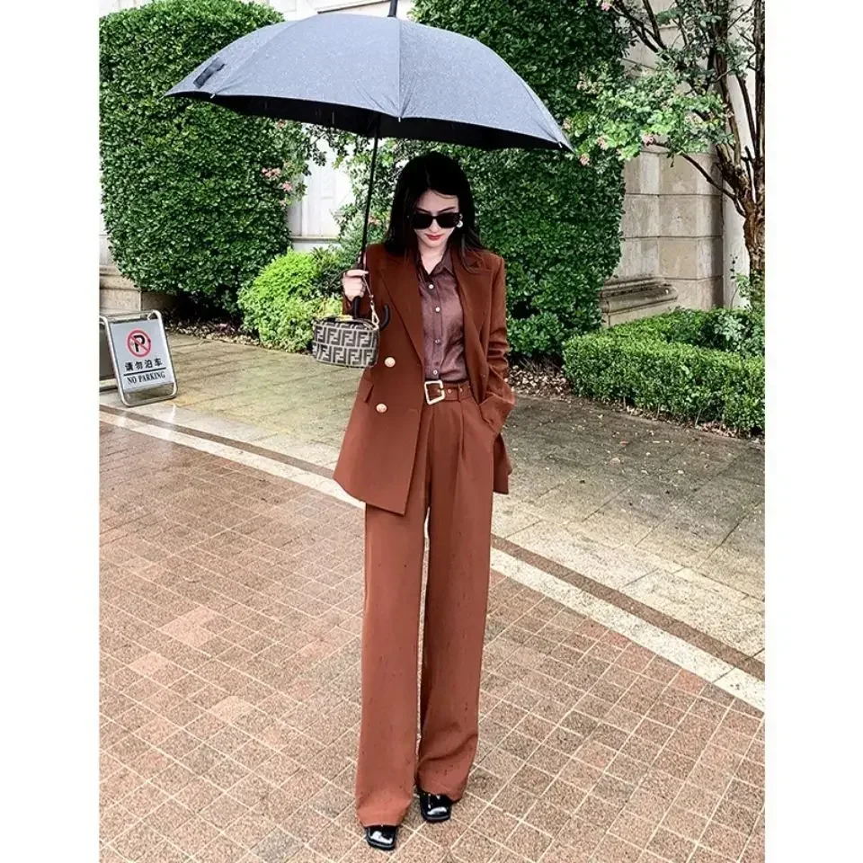 Brown Women Suits 1 Piece Blazer Spring Jacket Formal Office Lady Business Work Wear Fashion Girl Coat Outfit Prom Dress