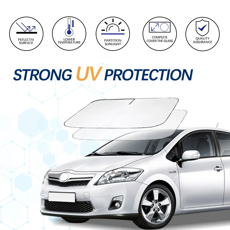 

Windshield Sun Shade For Toyota Auris Sunshade Sun Visor Protector Foldable Blocks UV Rays Keep Your Car Cooler