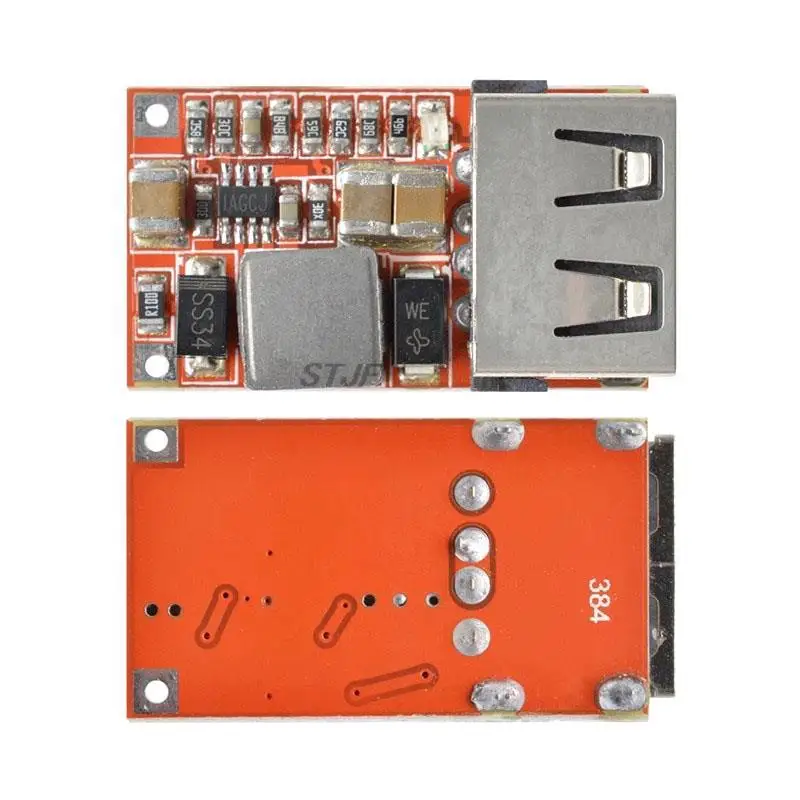 Carregador de saída USB Step Down Power Module, conversor Buck ajustável, Mini DC-DC Step Up Boost, 6-20V, 12V, 24V a 5V