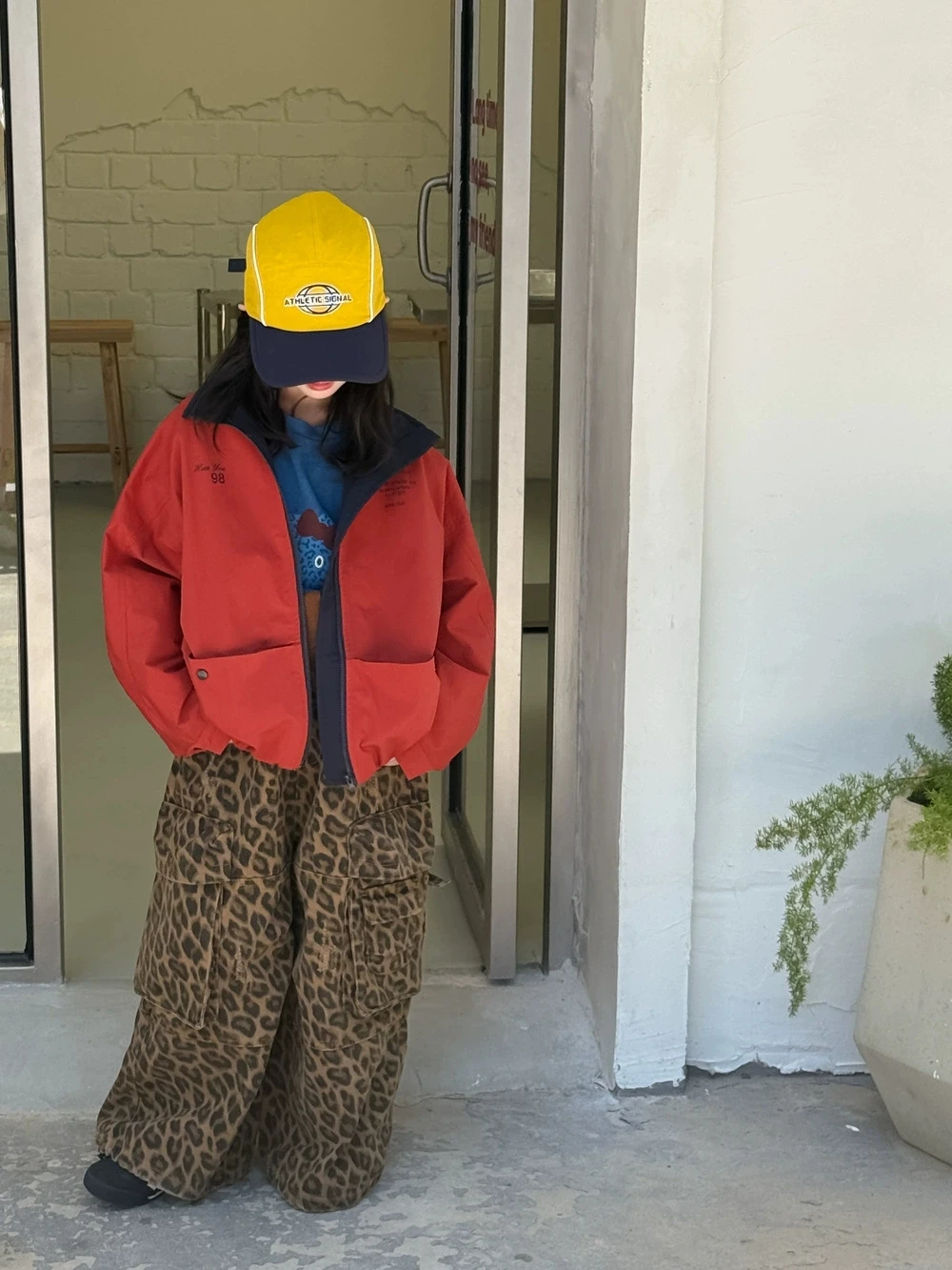 Autumn Leopard Print Wide Leg Pants for Boys and Girls Korean Leopard Print Workwear Pants Long Pants 3