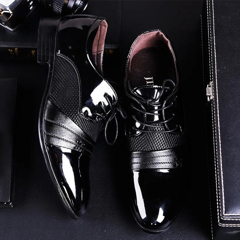 Men Leather Formal Shoes Spring and Autumn Fashion Men Luxury Plus Size 49 Office Business Black Shock Absorbing Casual Shoes