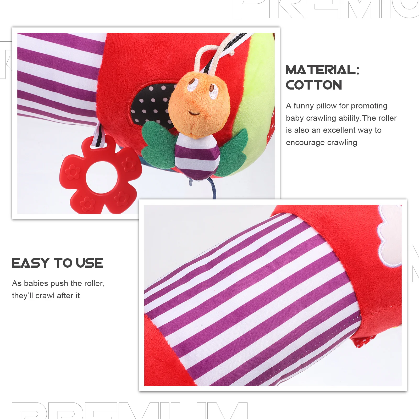 

Baby Roller Pillow Crawling Pillow for Newborns Infants Toddlers Wine Red Improve Motor Skills Fun Activity Development