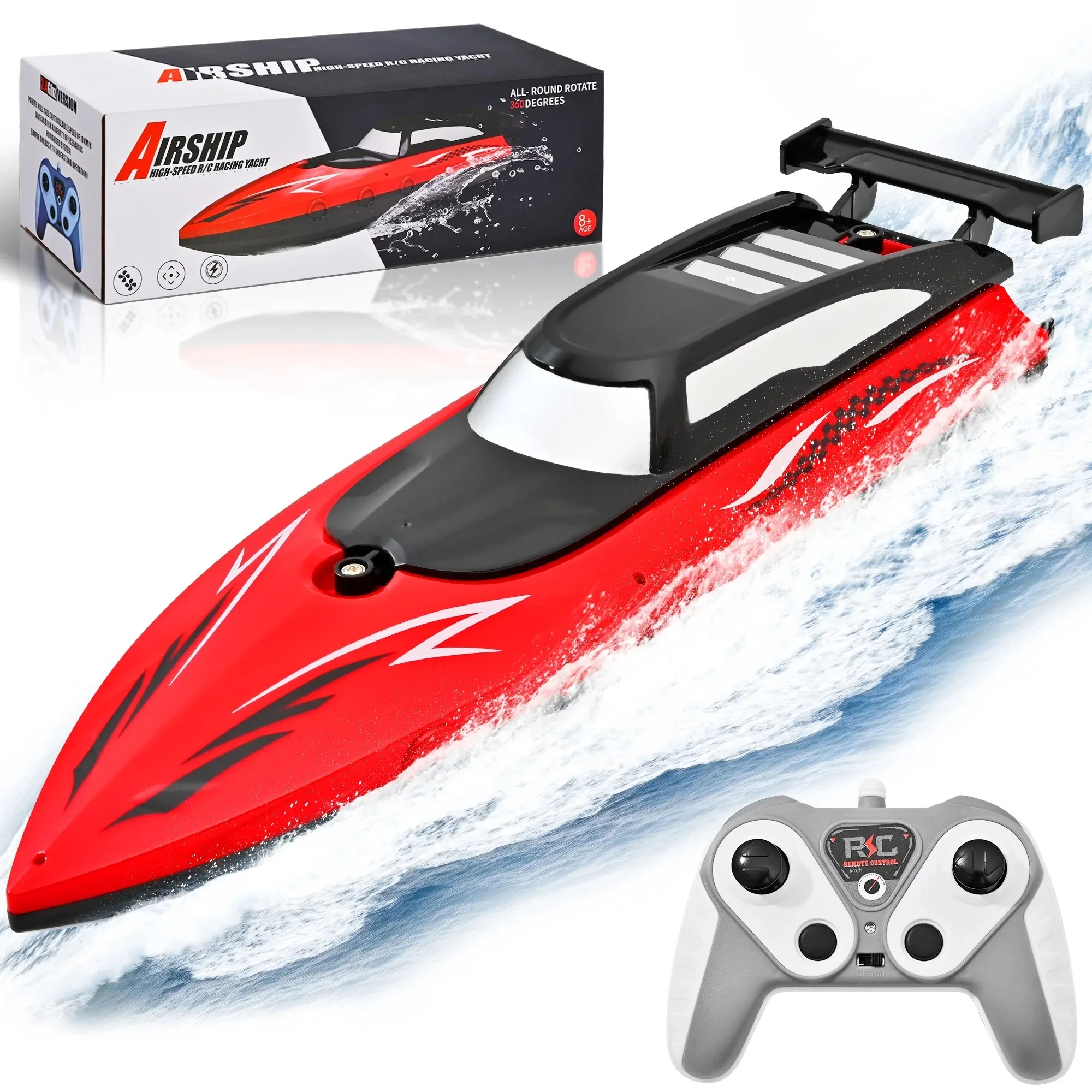 

2.4G RC Boat with Twin Propellers, High Speed Remote Control Boat, Water Toy Gift for Kids
