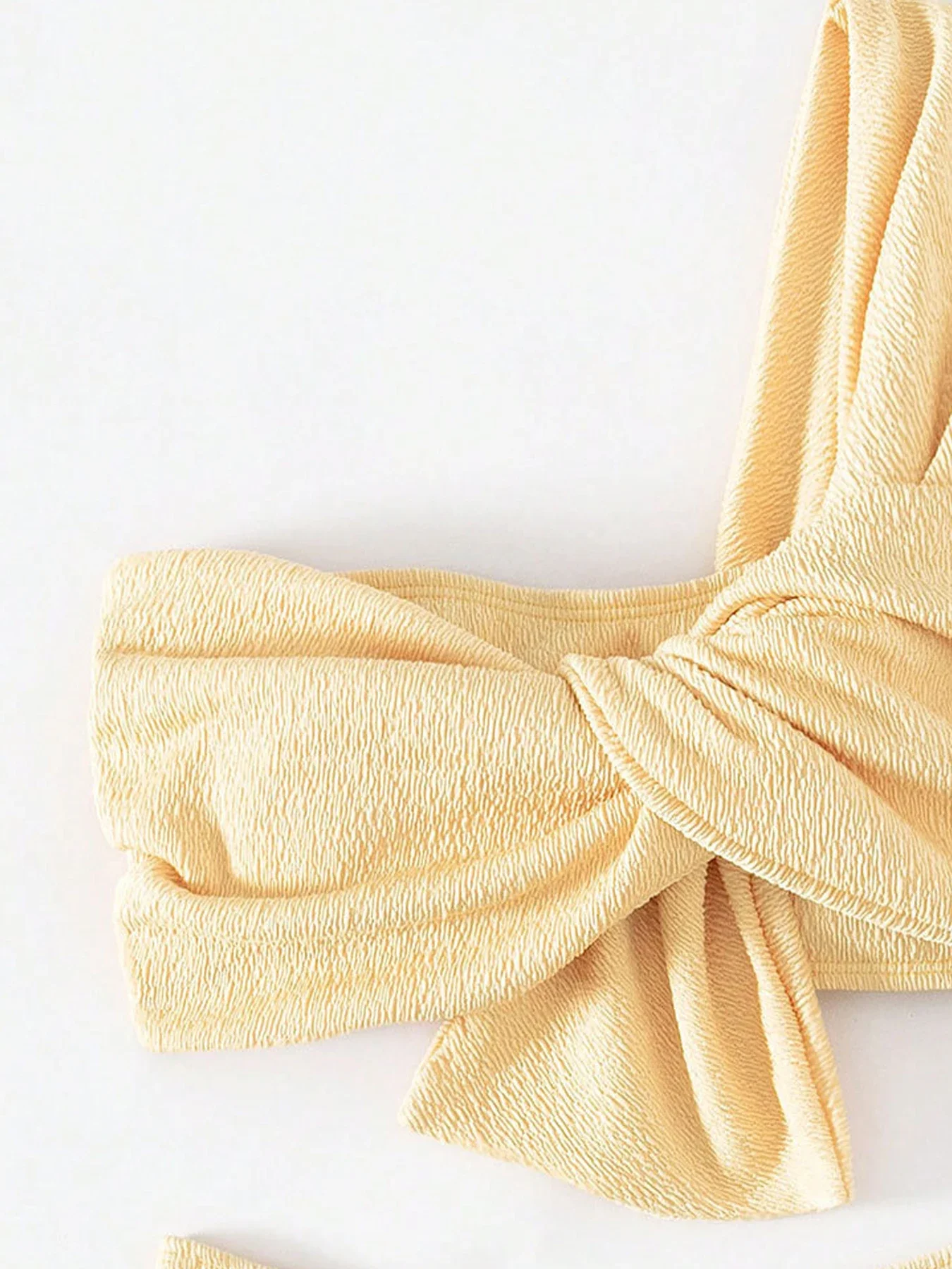 Vigorashely 2025 Sexy Single Shoulder Ribbed Tied Bikini Set Push Up High Waist Women Swimsuit Bathing Suit Backless Swimwear