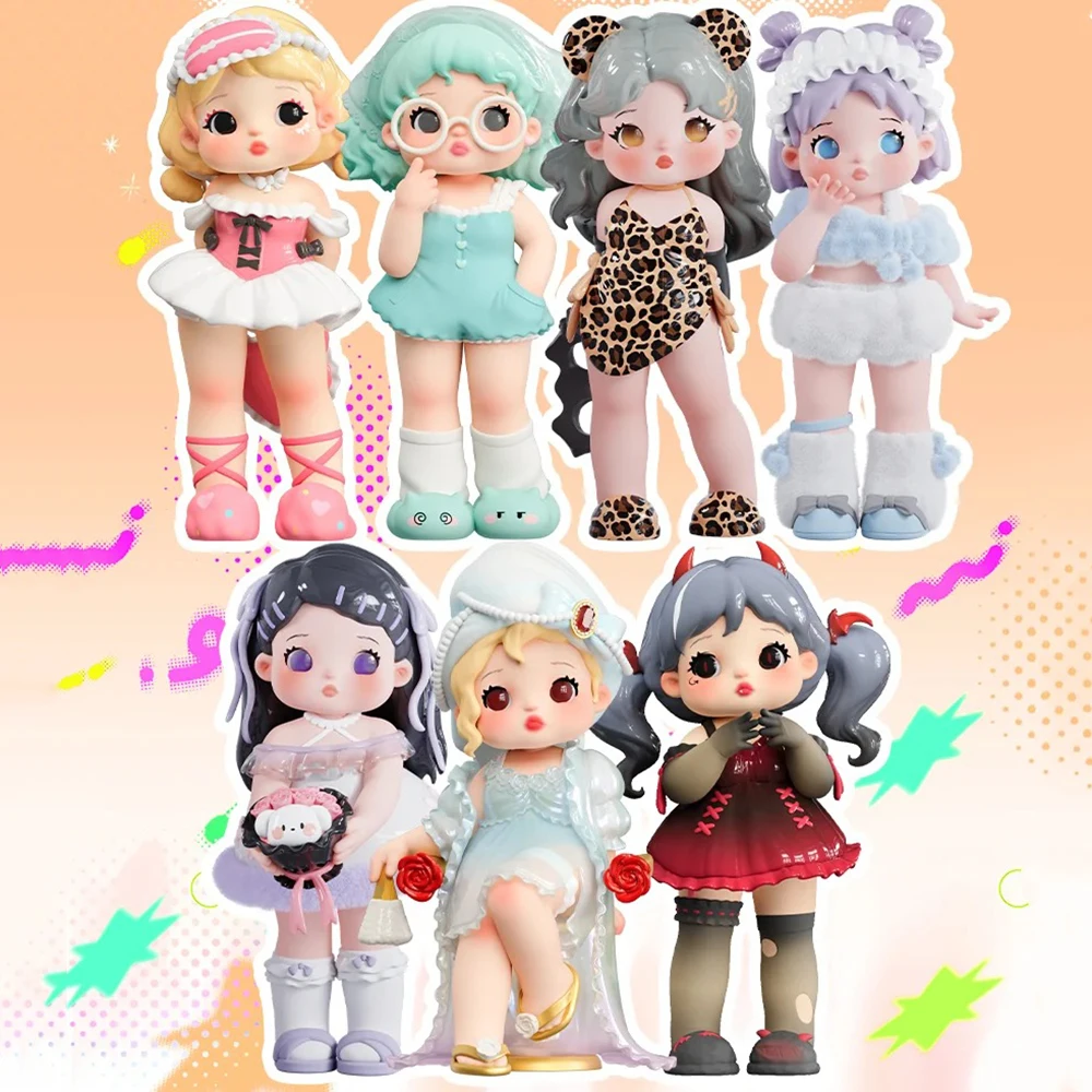 

Аутентичная пижамная вечеринка Ramy, слепая коробка, 2-е поколение, рама, ручная модная игра, подарки для девочек, коллекция игрушечных украшений