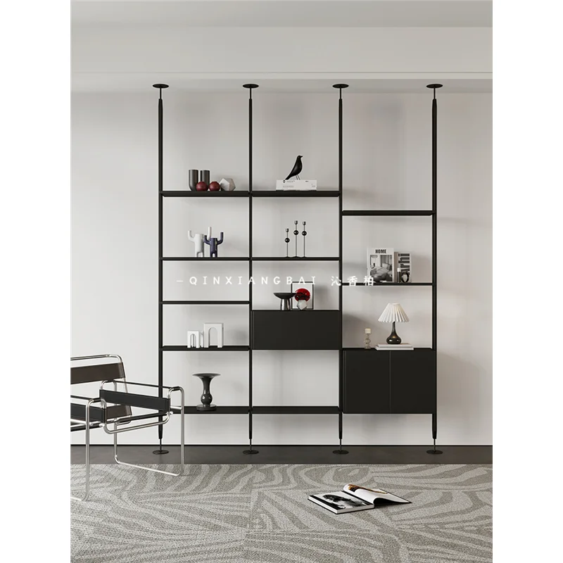 

Italian living room home minimalist style shelves display racks storage cabinets
