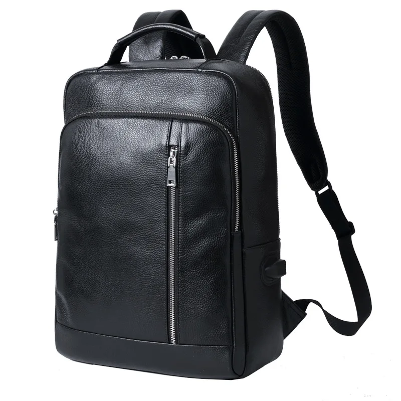 New Genuine Men's Leather Cowhide Large Capacity Business Travel Laptop Backpack School For Teenagers Backpacks Computer Bags