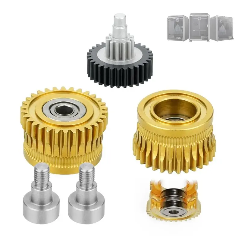 A01F-K1 Max Extruder,K1 Double Bearing Gear Upgrade Kit Hardened Steel ,For K1 / K1 Max / K1C 3D Printer Accessories Parts