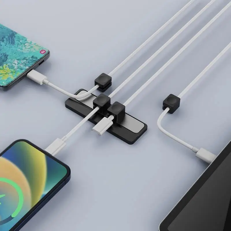 Smooth Adjustable Magnetic  1 Set Cable Clips Holder for Home Office Car Desktop Wire Arrangement