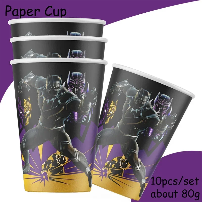 Black Panther Birthday Decoration Angle Disposable Tableware Cup Plate Tablecloth Baby Shower Kids Girls Boy Party Supplies