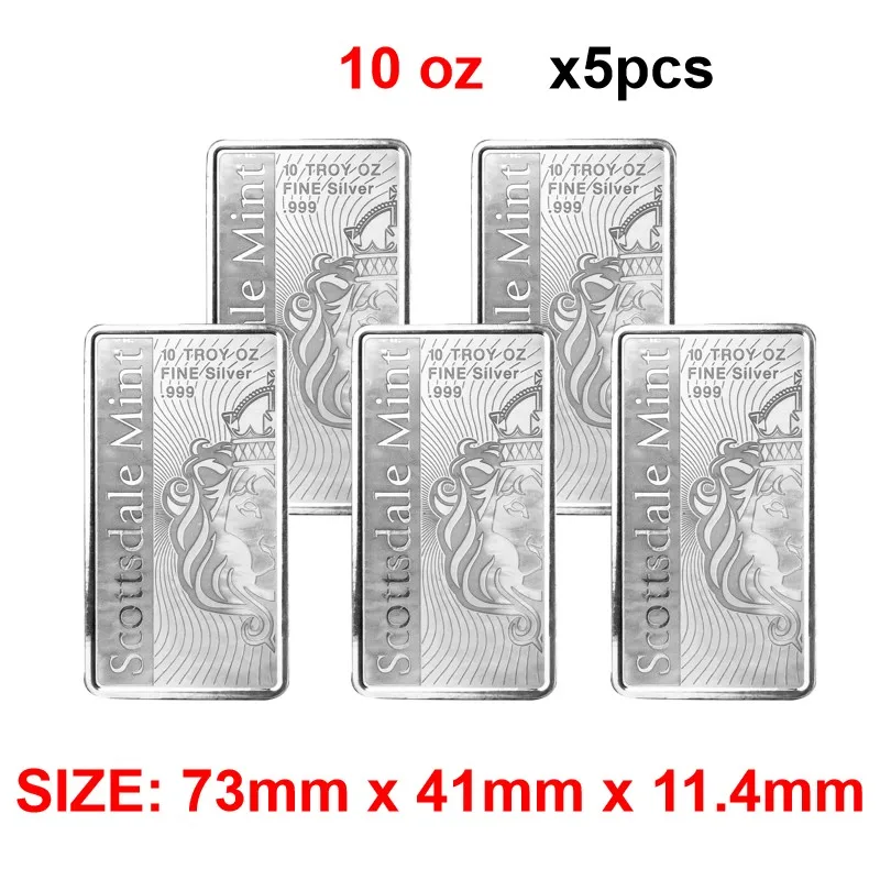 Replica 10 oz Scottsdale Vortex Silver Bar USA 10 oz Silver Bar Zinklegering Verzilverd Bullion Craft Gifts