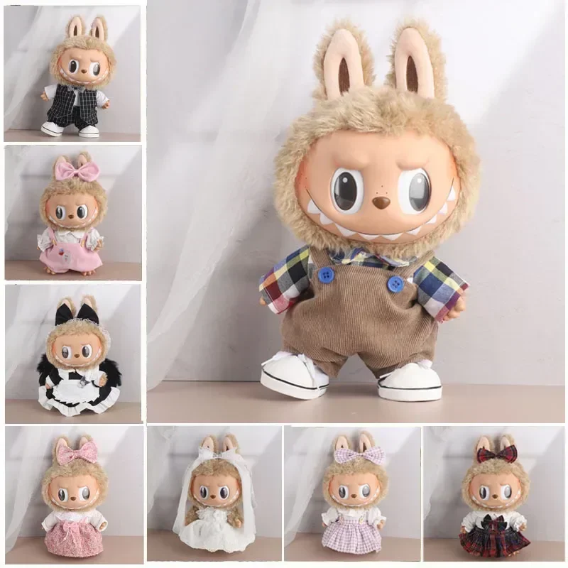 Only Selling Clothes Labubu Doll Clothes 38cm Heart Pounding Macaron Enamel Face Changing Clothes Labubu Time To Chill Doll Clot