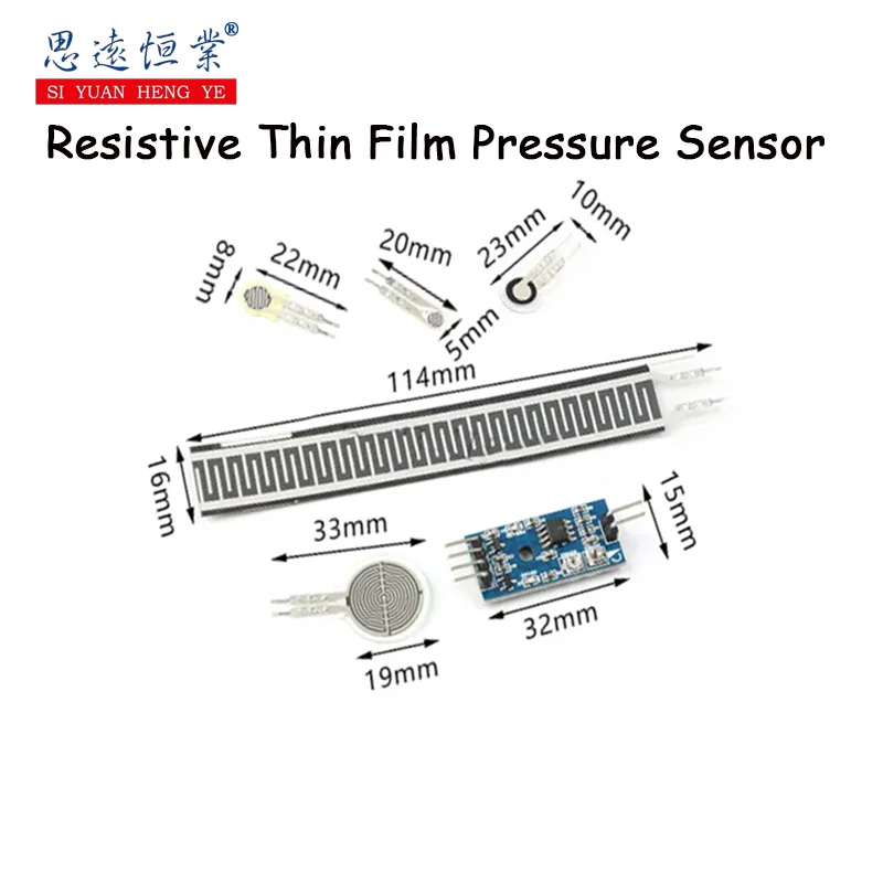 Resistive Thin Film Pressure Sensor Flexible Force Sensitive Resistor Load Cell Converter Module 4/5/7/18/110mm For Arduino