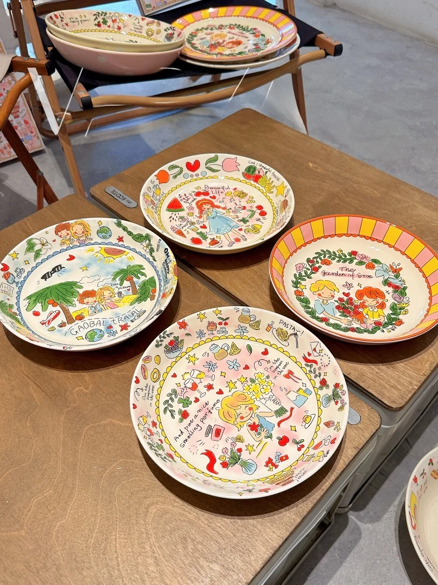 

French Sle Cerc Dinnerware Set Rice Bowl Salad Bowl Large Soup Bowl Mug Gift Box Girl's Kitchen Supplies Plate